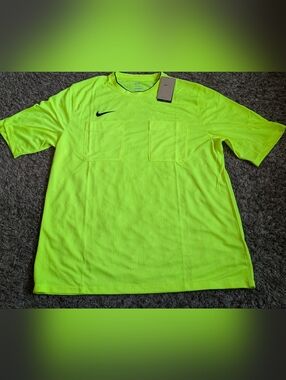 NWT Nike Dri-Fit Slim Fit Neon Soccer Referee Pocket Jersey Men's XXL